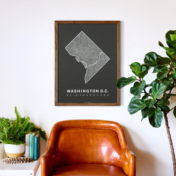 Washington D.C. Neighborhood Map Poster, Washington D.C. City Map Art Print
