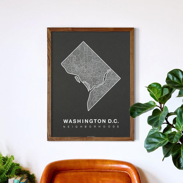 Washington D.C. Neighborhood Map Poster, Washington D.C. City Map Art Print