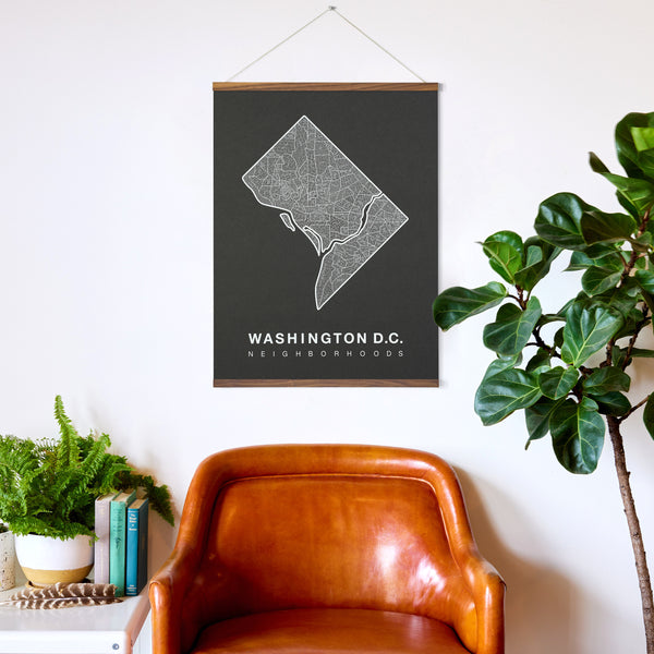 Washington D.C. Neighborhood Map Poster, Washington D.C. City Map Art Print