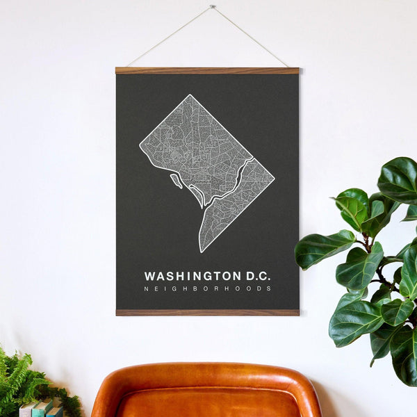 Washington D.C. Neighborhood Map Poster, Washington D.C. City Map Art Print