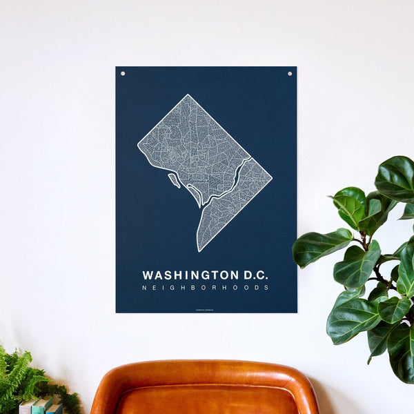 Washington D.C. Neighborhood Map Poster, Washington D.C. City Map Art Print