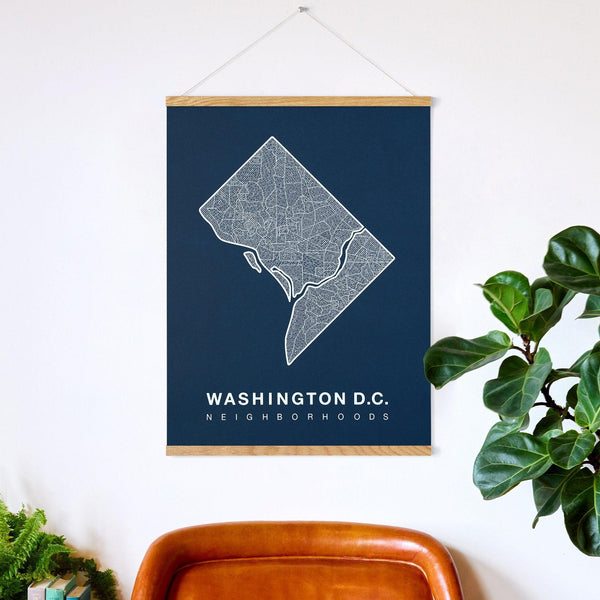 Washington D.C. Neighborhood Map Poster, Washington D.C. City Map Art Print