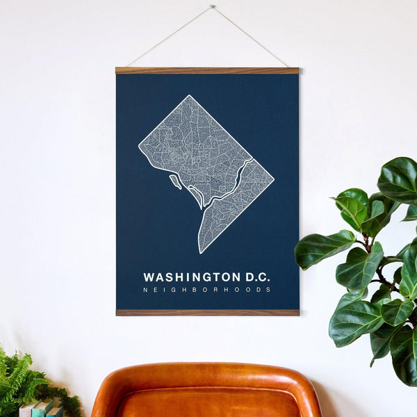 Washington D.C. Neighborhood Map Poster, Washington D.C. City Map Art Print
