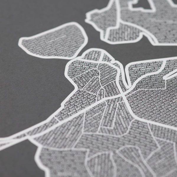 Boston Neighborhood Map Poster, Boston City Map Art Print