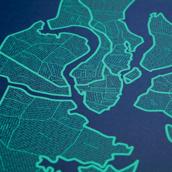 Charleston Neighborhood Map Poster, Charleston City Map Art Print