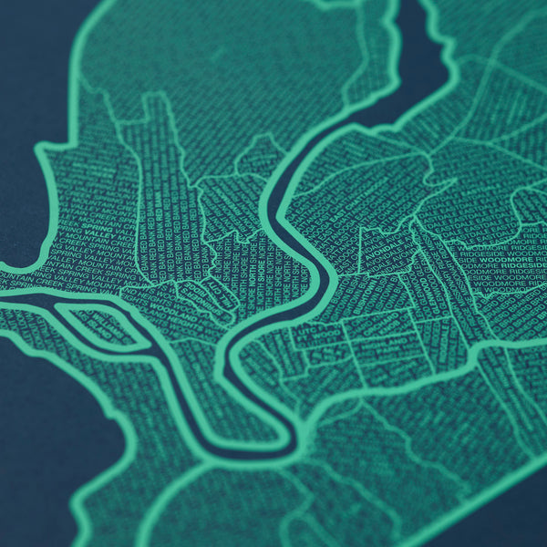 Chattanooga Neighborhood Map Poster, Chattanooga City Map Art Print