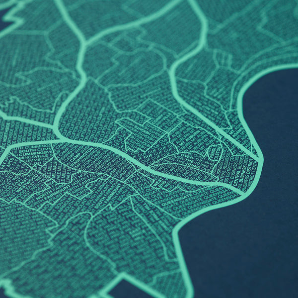 Cincinnati Neighborhood Map Poster, Cincinnati City Map Art Print