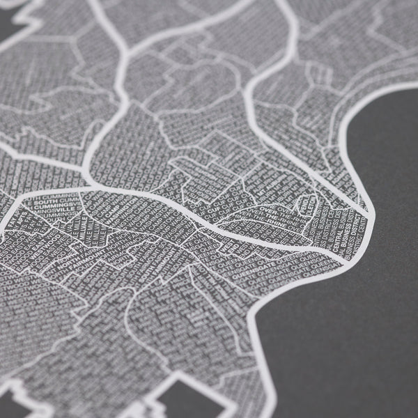 Cincinnati Neighborhood Map Poster, Cincinnati City Map Art Print