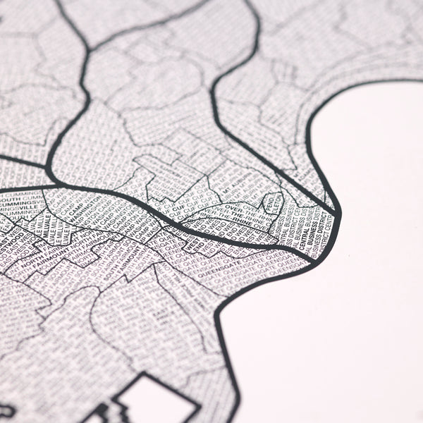 Cincinnati Neighborhood Map Poster, Cincinnati City Map Art Print