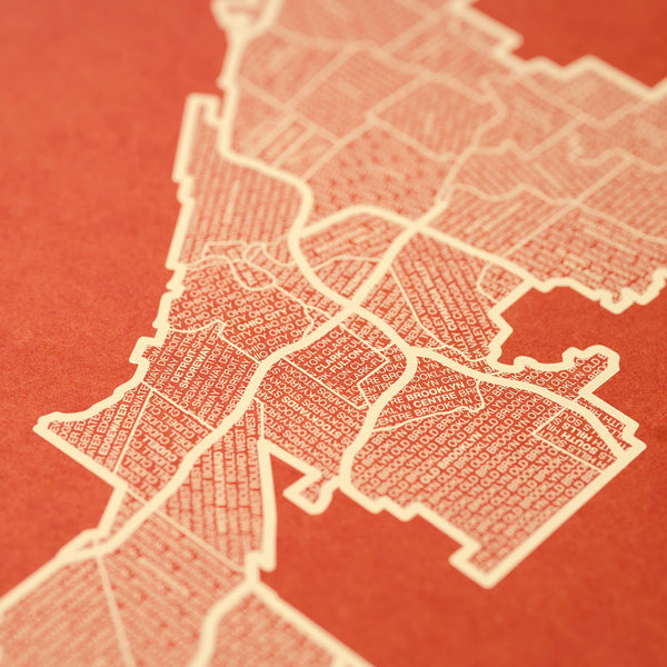 Cleveland Neighborhood Map Poster, Cleveland City Map Art Print