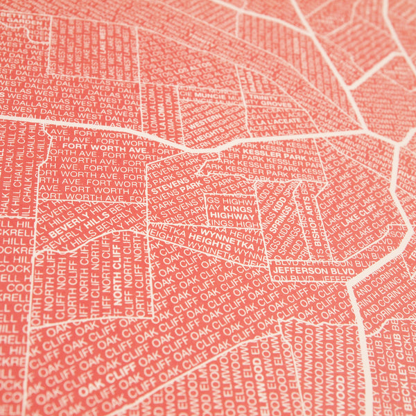 Dallas Neighborhood Map Poster, Dallas City Map Art Print
