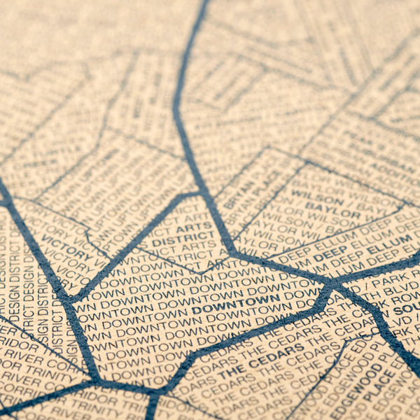 Dallas Neighborhood Map Poster, Dallas City Map Art Print