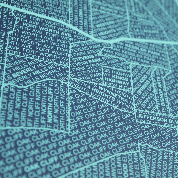 Dallas Neighborhood Map Poster, Dallas City Map Art Print