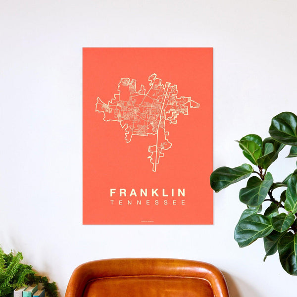 Franklin Neighborhood Map Poster, Franklin City Map Art Print