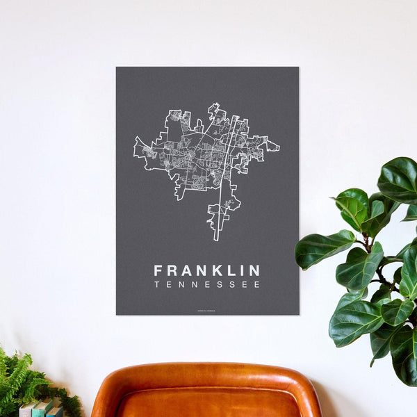 Franklin Neighborhood Map Poster, Franklin City Map Art Print