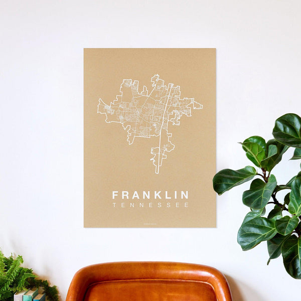 Franklin Neighborhood Map Poster, Franklin City Map Art Print