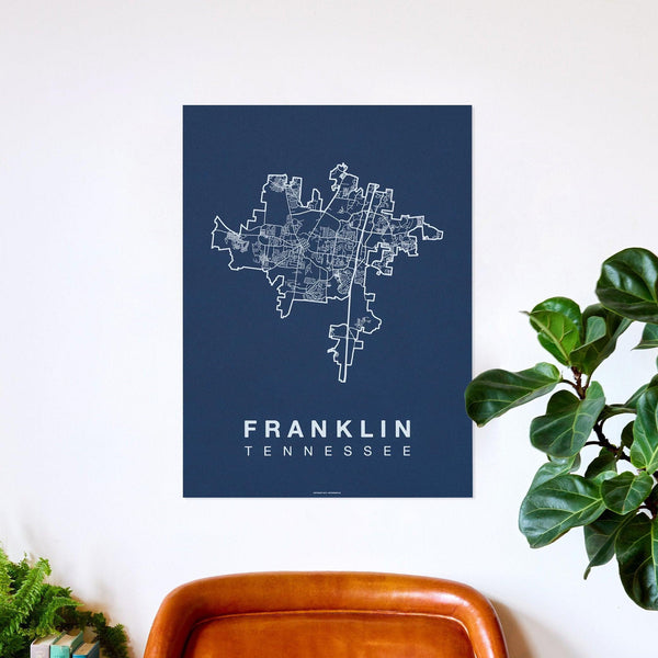 Franklin Neighborhood Map Poster, Franklin City Map Art Print
