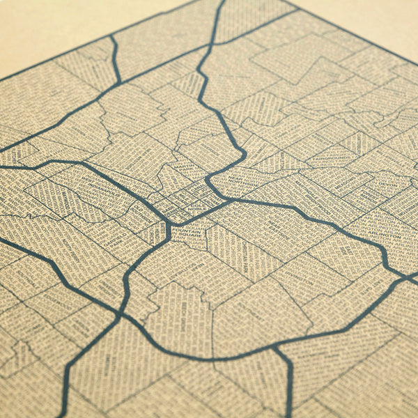 Indianapolis Neighborhood Map Poster, Indianapolis City Map Art Print