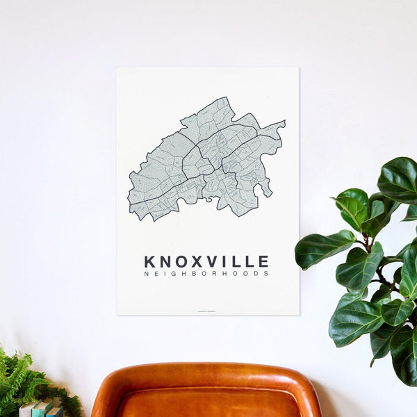 Knoxville Neighborhood Map Poster, Knoxville City Map Art Print