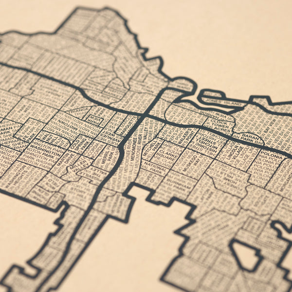 Milwaukee Neighborhood Map Poster, Milwaukee City Map Art Print