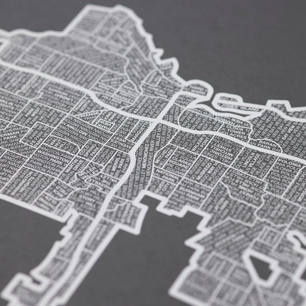 Milwaukee Neighborhood Map Poster, Milwaukee City Map Art Print