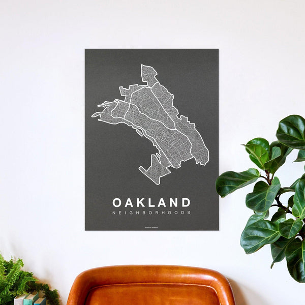 Oakland Neighborhood Map Poster, Oakland City Map Art Print