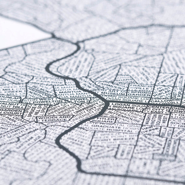 Philadelphia Neighborhood Map Poster, Philadelphia City Map Art Print