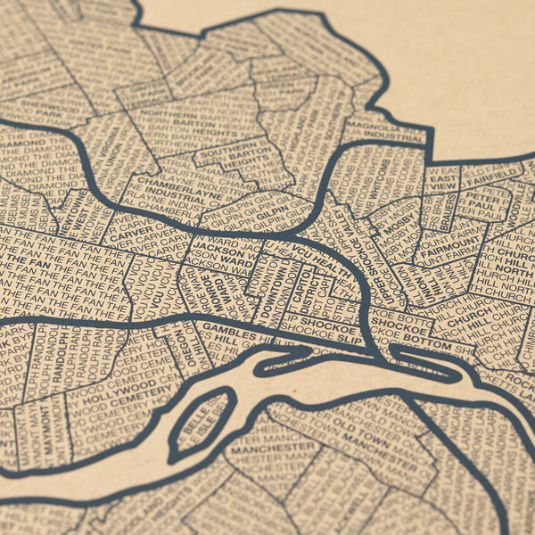 Richmond Neighborhood Map Poster, Richmond City Map Art Print