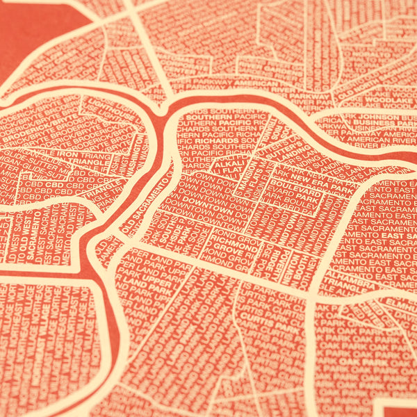 Sacramento Neighborhood Map Poster, Sacramento City Map Art Print