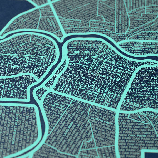 Sacramento Neighborhood Map Poster, Sacramento City Map Art Print