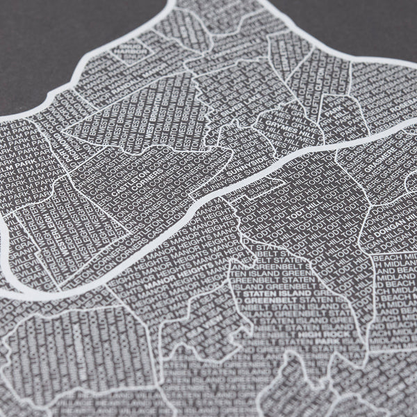 Staten Island Neighborhood Map Poster, Staten Island City Map Art Print