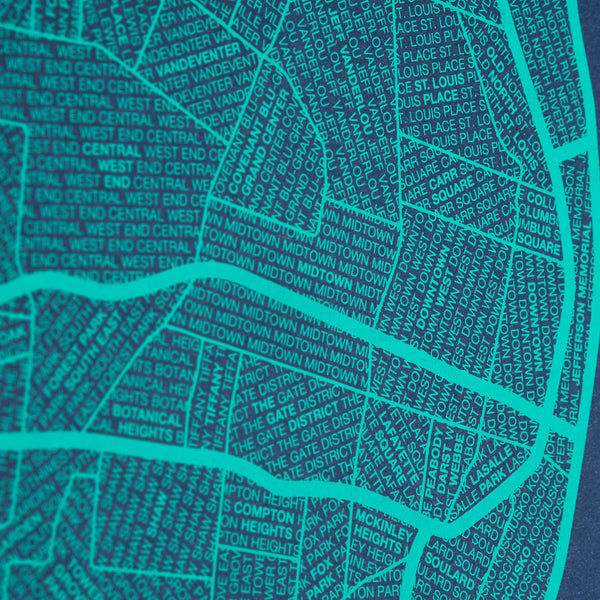 St. Louis Neighborhood Map Poster, St. Louis City Map Art Print