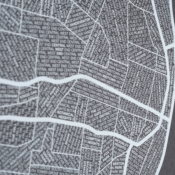 St. Louis Neighborhood Map Poster, St. Louis City Map Art Print