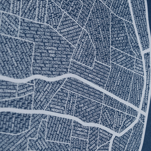 St. Louis Neighborhood Map Poster, St. Louis City Map Art Print