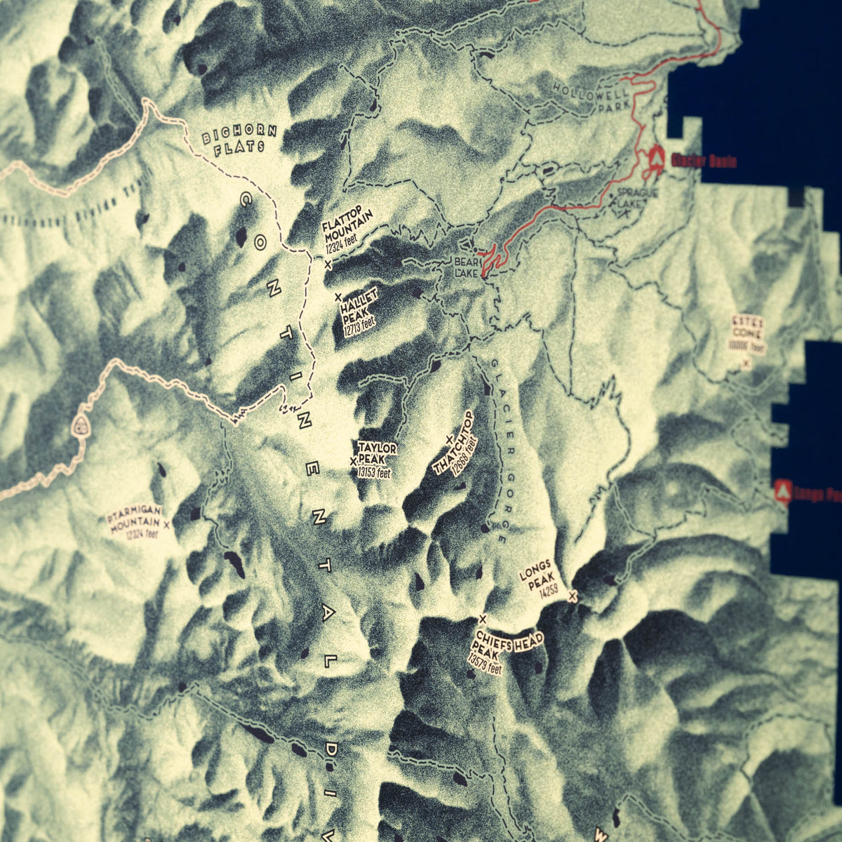 Rocky Mountain National Park Map | Topographic National Park Art Print ...