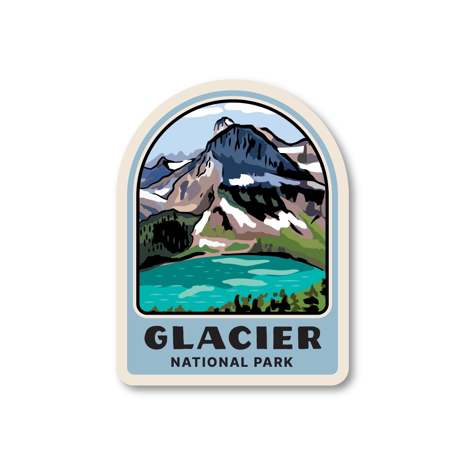 Vieux Autocollant Du Parc National Des Glaciers, Montana / Colombie-Britannique 3,75 X 2,75 Pouces - Édition Multi-colore, Fabriqué Aux USA