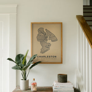 Charleston Neighborhood Map Poster, Charleston City Map Art Print