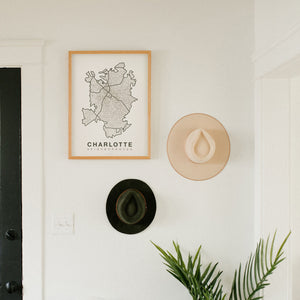 Charlotte Neighborhood Map Poster, Charlotte City Map Art Print