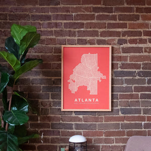 Atlanta Neighborhood Map Poster, Atlanta City Map Art Print