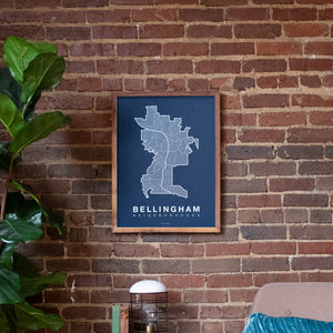 Bellingham Neighborhood Map Poster, Bellingham City Map Art Print
