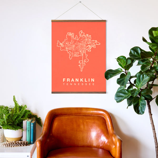 Franklin Neighborhood Map Poster, Franklin City Map Art Print