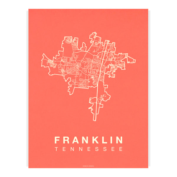 Franklin Neighborhood Map Poster, Franklin City Map Art Print