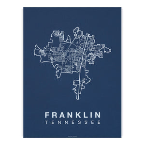 Franklin Neighborhood Map Poster, Franklin City Map Art Print