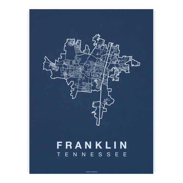 Franklin Neighborhood Map Poster, Franklin City Map Art Print