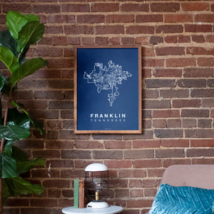 Franklin Neighborhood Map Poster, Franklin City Map Art Print