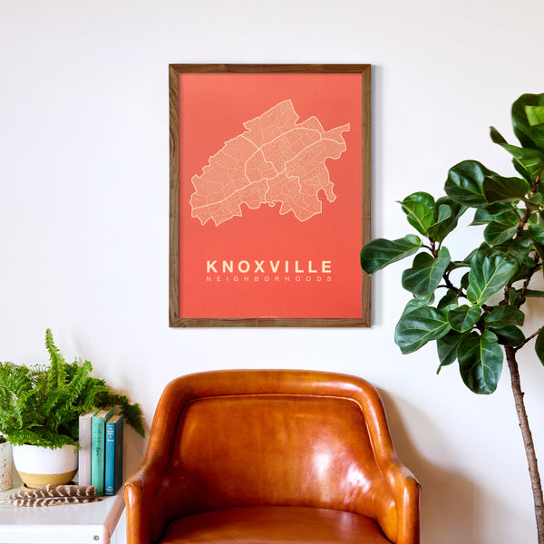 Knoxville Neighborhood Map Poster, Knoxville City Map Art Print