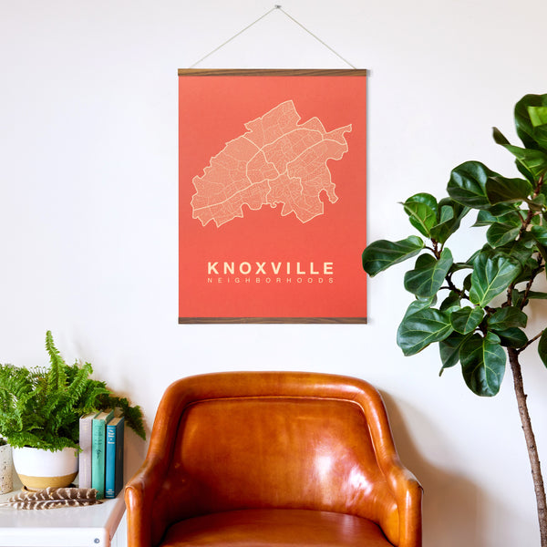 Knoxville Neighborhood Map Poster, Knoxville City Map Art Print
