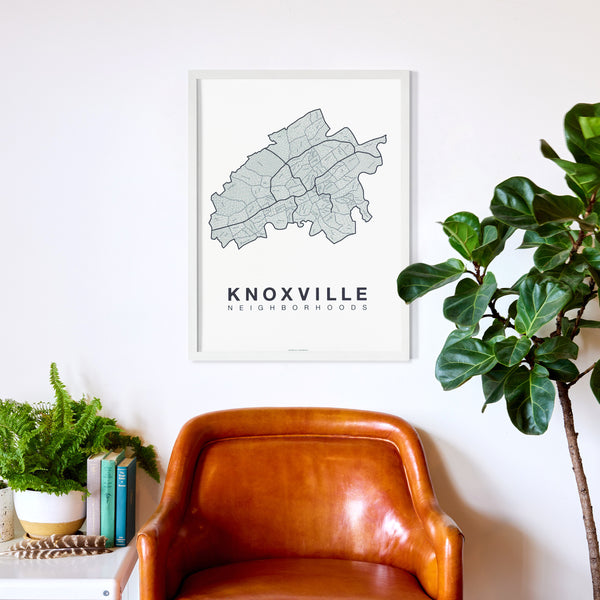 Knoxville Neighborhood Map Poster, Knoxville City Map Art Print