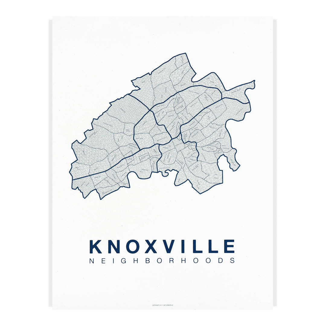 Knoxville Neighborhood Map Print