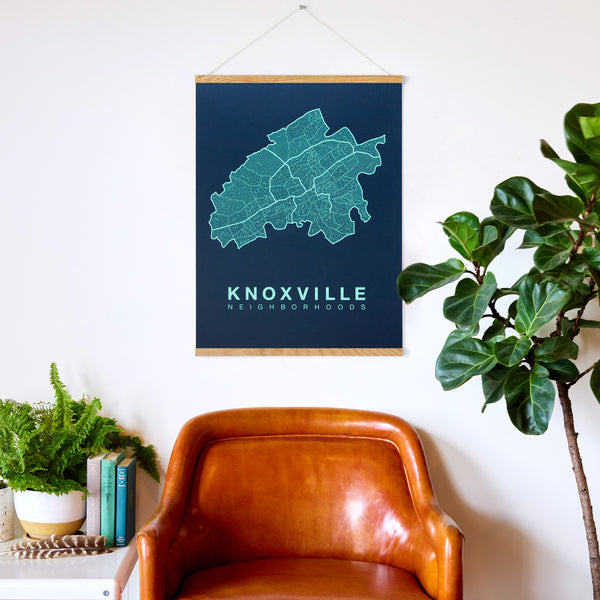 Knoxville Neighborhood Map Poster, Knoxville City Map Art Print